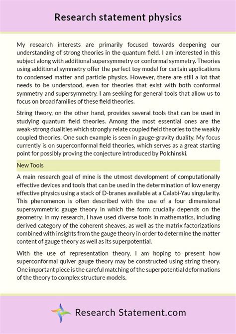 Image result for Research Statement Sample for Postdoc