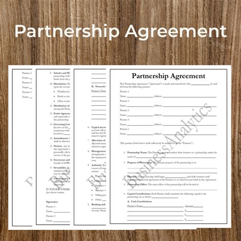 Partnership Agreement Form 的图像结果