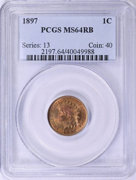 1897 Indian Cent PCGS MS-64 RB (Item 1907880) | GreatCollections Coin ...