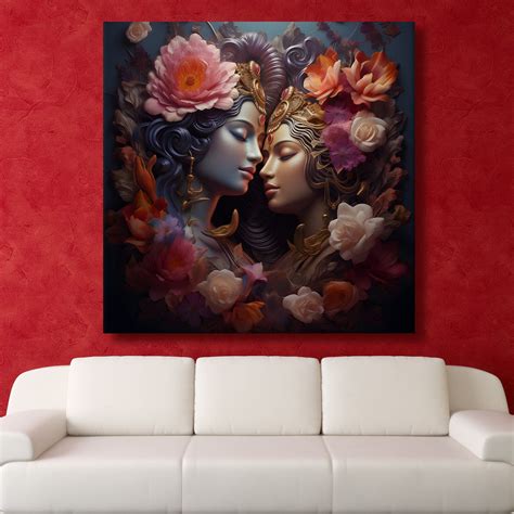 Radha Krishna Wall Art Canvas Paintings | Divine Love and Serenity ...