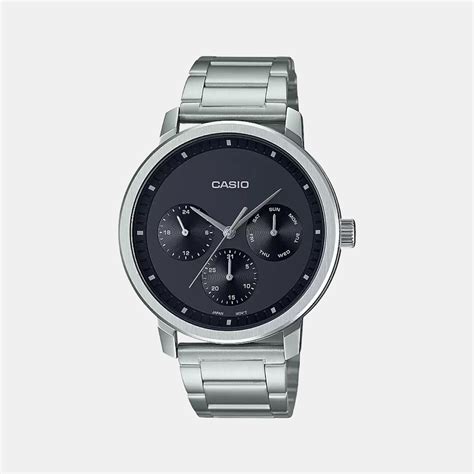 Casio Enticer Men Quartz Black Dial Chronograph Stainless Steel Watch ...
