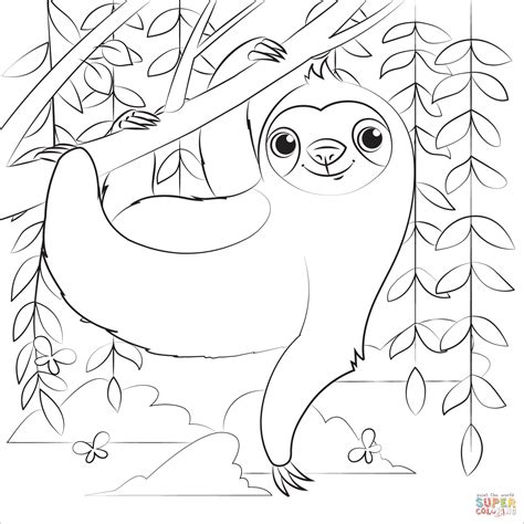 Free Sloth Coloring Pages - Free Printable Templates