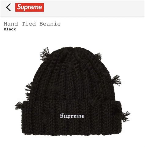 supreme hand tied beanie ブラック メンズ