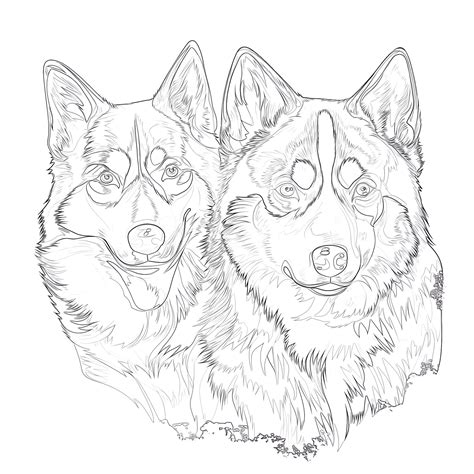 Printable Husky Puppy Coloring Pages