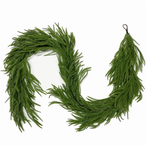 Christmas Garlands Norfolk Pine Garland Real Touch Artificial Faux ...