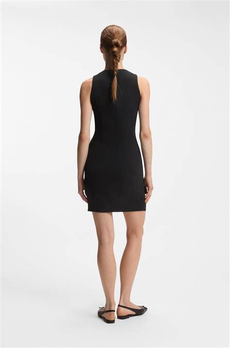 HUGO - Cotton-jersey T-shirt with embroidered script logo - Black