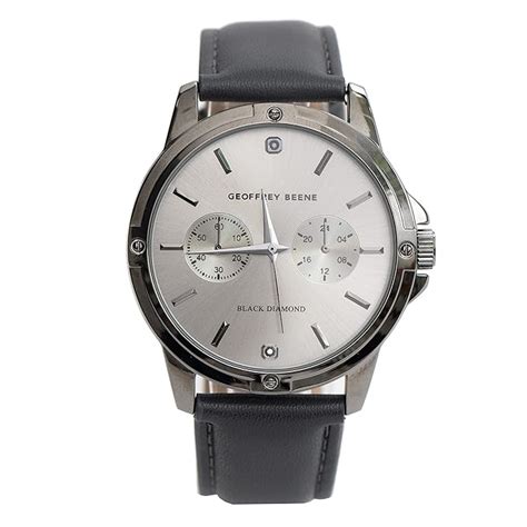 Buy Geoffrey Beene Mens Watch Leather Band Quartz Movement Stainless ...