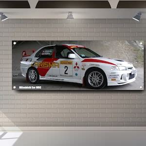 Buy Mitsubishi Lancer EVO WRC Rally Wall Art Cars PVC Vinyl Banner ...