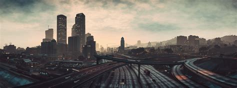 Download wallpaper city, game, street, Grand Theft Auto V, GTA V, GTA 5 ...