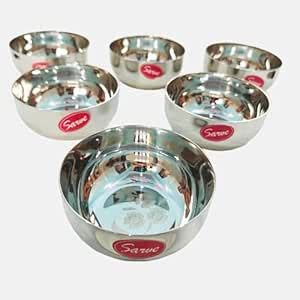 Buy Sarve Heavy Gauge Stainless Steel Solid Dal/Sabji Bowl/Katori/Wati ...
