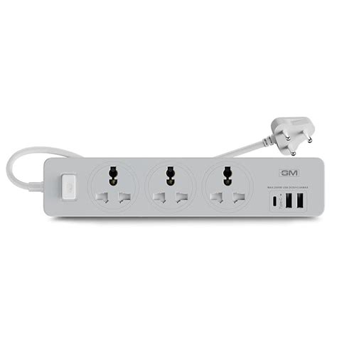 GM Cuba 3341 Extension Board with USB Port Type A & C | 2500 Watt ...