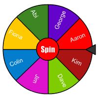 Random Name Picker Wheel - Full Screen!