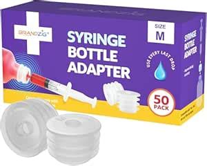 Buy Medicine Bottle Syringe Adapter for Oral Dispensers (28mm, 50 Pack ...