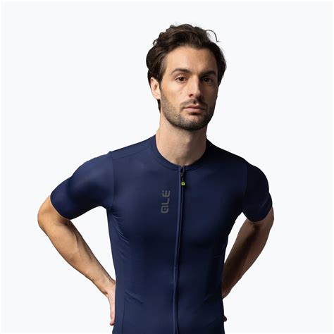 Koszulka rowerowa męska Alé Color Block navy blue (L25045402) - Sportano.pl
