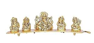 Buy Stotram Metal Brass Musical Instrumental Lord Ganesh on Banana Leaf ...