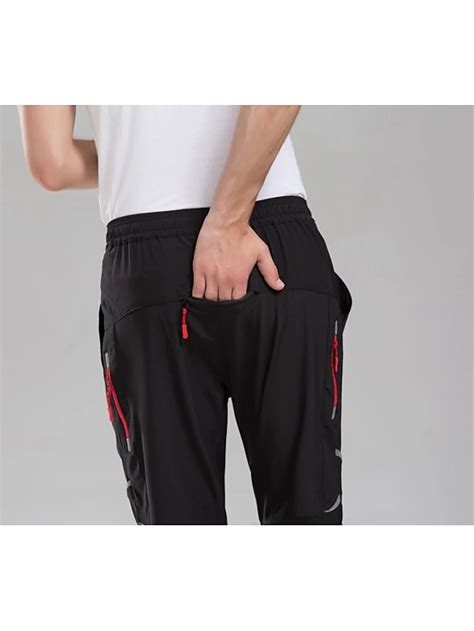 Men's Cycling Pants Hiking Bike Pants Black Trousers Outdoor Reflective ...
