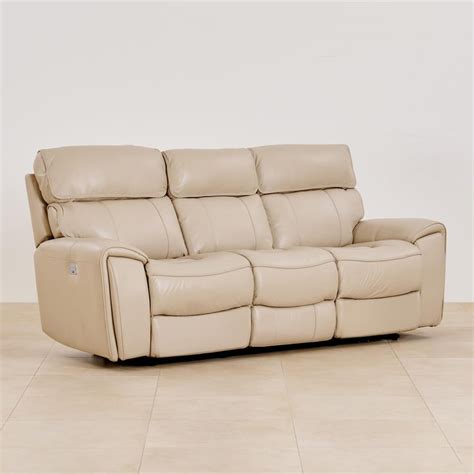 Buy (Refurbished) Helsinki Half Leather 3-Seater Electric Recliner ...