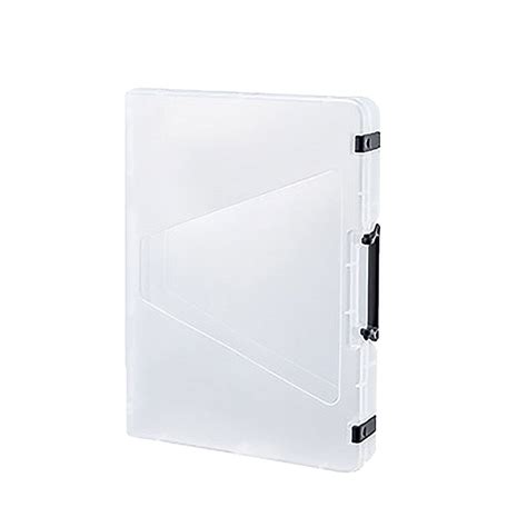 Transparent Portable File Case Double-Buckle with Handle Box Containers ...