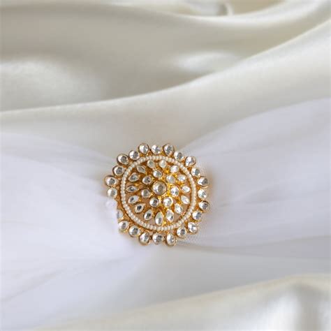 Gold Finish Kundan Ring – Nepra