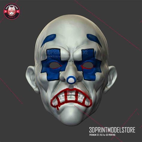 Cosplay STL Download - The Dark Knight Joker Mask Henchmen Clown ...