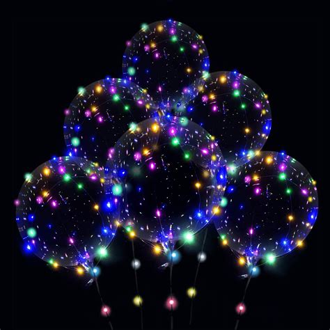 FI - FLICK IN 10 Pcs Set of 5 Pcs Transparent Bobo Bubble Balloons & 5 ...