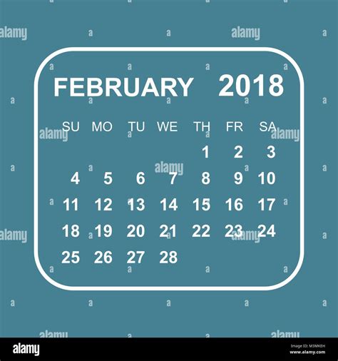 February 2018 calendar. Calendar planner design template. Week starts ...