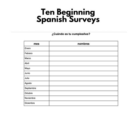 Spanish Activities: Ten Surveys for Beginning Students - Real Life Language