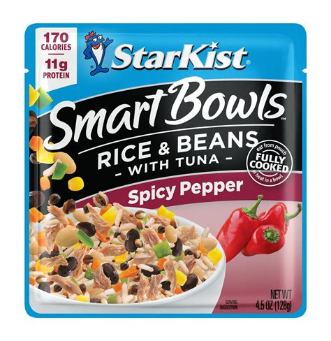StarKist Smart Bowls Tuna Meal, Spicy Pepper Rice and Beans Dinner, 4.5 ...