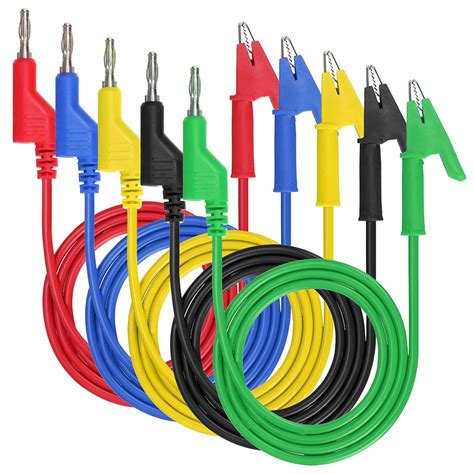 Sumnacon IGNPION 0.15?(4mm) 5PC Banana Plug to Crocodile Alligator Clip ...