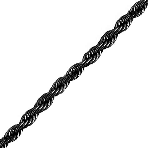Buy Black Stainless Steel Polished 3mm Rope Chain Online - Inox Jewelry ...