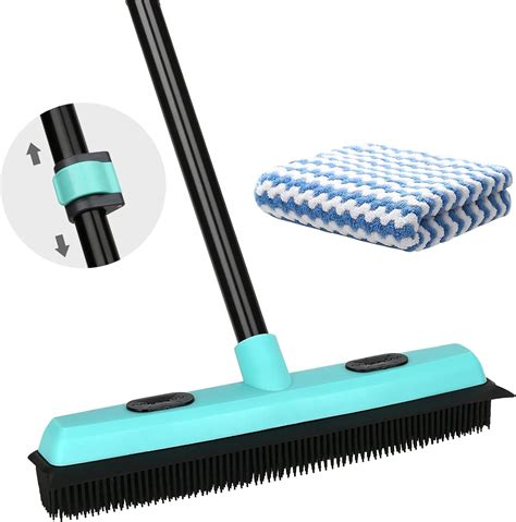 Amazon.com: Rubber Broom Carpet Rake for Pet Hair Removal, Fur Remover ...