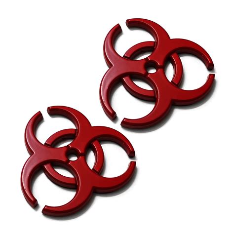 Ptdecals 2x 3d Red Metal Biochemical Marker Emblem Car Motorcycle ...
