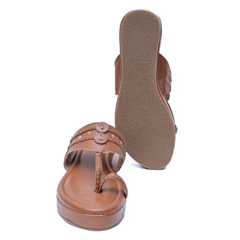 Traditional Kolhapuri Platforms - Tan – Dapperfeet