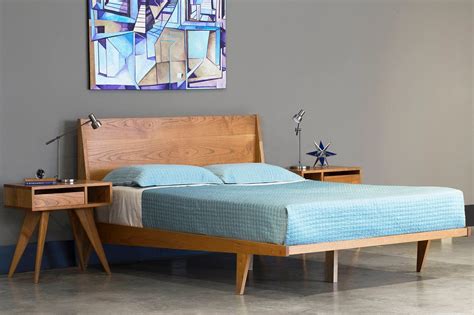 Platform Bed, Solid Wood Frame MCM Mid Century Modern Hardwood 'modern ...