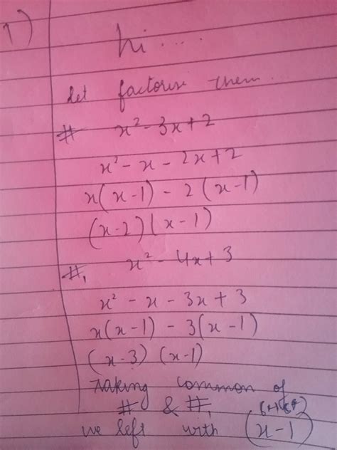 find the h.c.f. of(x3-3x+2)and (x2-4x+3) - Brainly.in