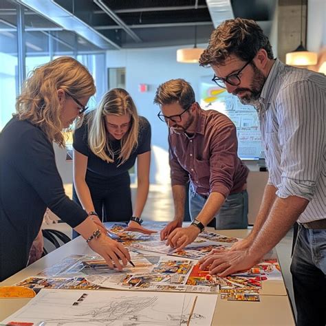 Team collaborating on product packaging design | Premium AI-generated image