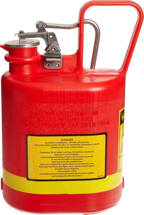 Buy Justrite 14160 Type I Polyethylene Safety Can with Stainless Steel ...