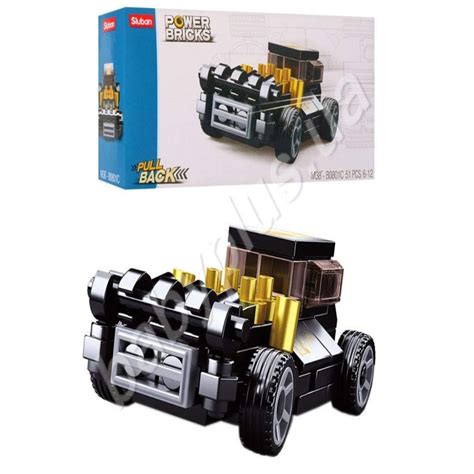 Sluban M38-B0801C Power-bricks Theme Pull Back Car - 51 Piece — Toycra