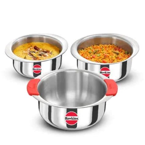 Hawkins Stainless Steel Tri-ply Patila Gift Set ( 3 pcs Set ) – New ...