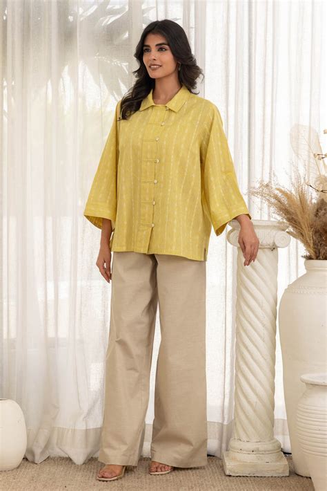 Lemon Toggle Shirt – Cottons Jaipur