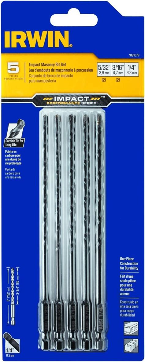 Buy IRWIN Tools 1881078 Impact Performance Series Masonry 6-Inch Drill ...