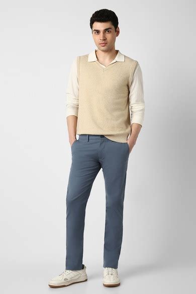 Buy Men Blue Solid Low Skinny Fit Casual Trousers Online - 40092317 ...