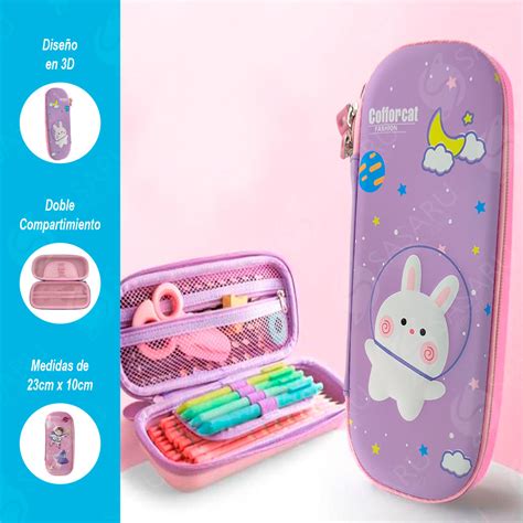 Cartuchera Diseños Variados con Doble Cierre para Niñas - Real Plaza