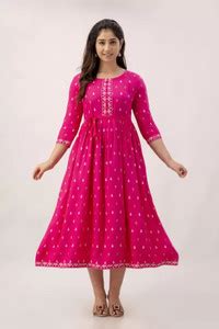 Rkmetalworks Women Printed Anarkali Kurta - Buy Rkmetalworks Women ...