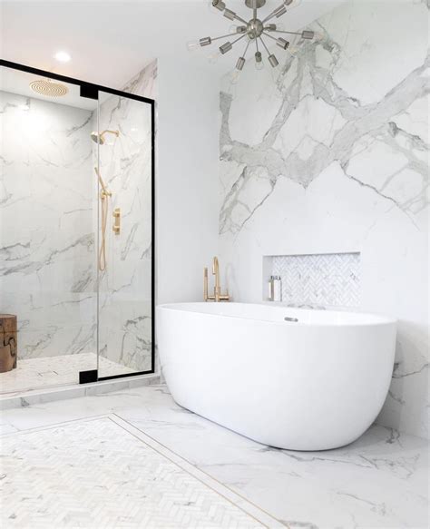 Modern White Marble Bathroom