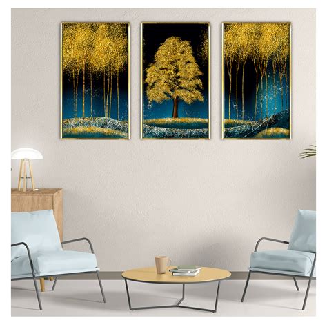 Elegant and Sophisticated: Luxury Golden Tree Canvas Painting Framed ...