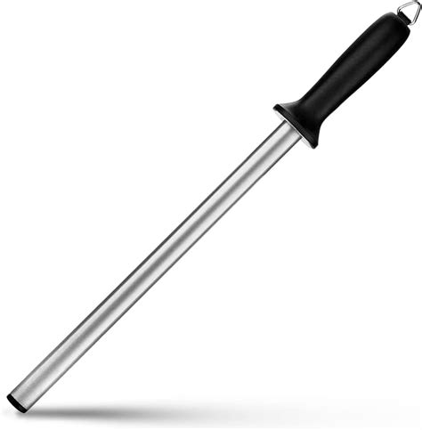 ARCCI 25cm Knife Sharpener Steel, Diamond Carbon Steel Knife Sharpening ...