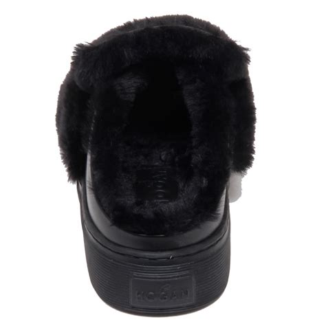 F6340 sabot donna black HOGAN H365 sneaker eco fur inside shoe woman