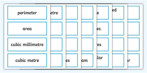 👉 Year 6 Area, Perimeter and Volume Vocabulary Cards