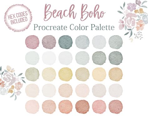 Buy Boho Color Palette, Colour Palette, Colors Procreate, Boho ...